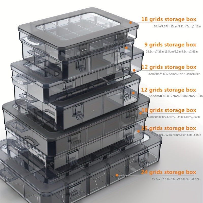 Adjustable Storage Container for Jewelry Electronics Components Plastic Box with Grids