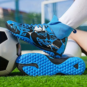 Men's Striped Football Shoes Durable Non-Slip Lightweight All-Season Training and Sports