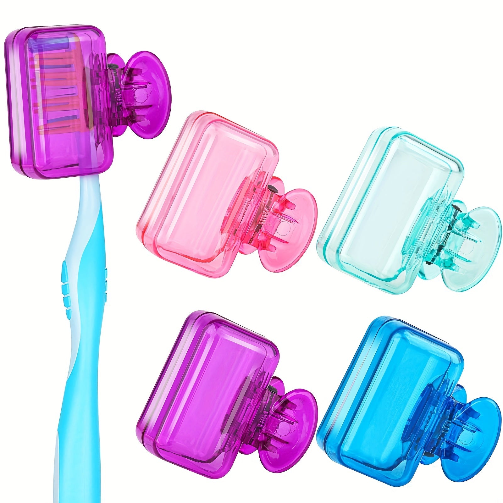 4 Pack Portable Toothbrush Head Cover Case Storage Box Toothbrush Protector Blue