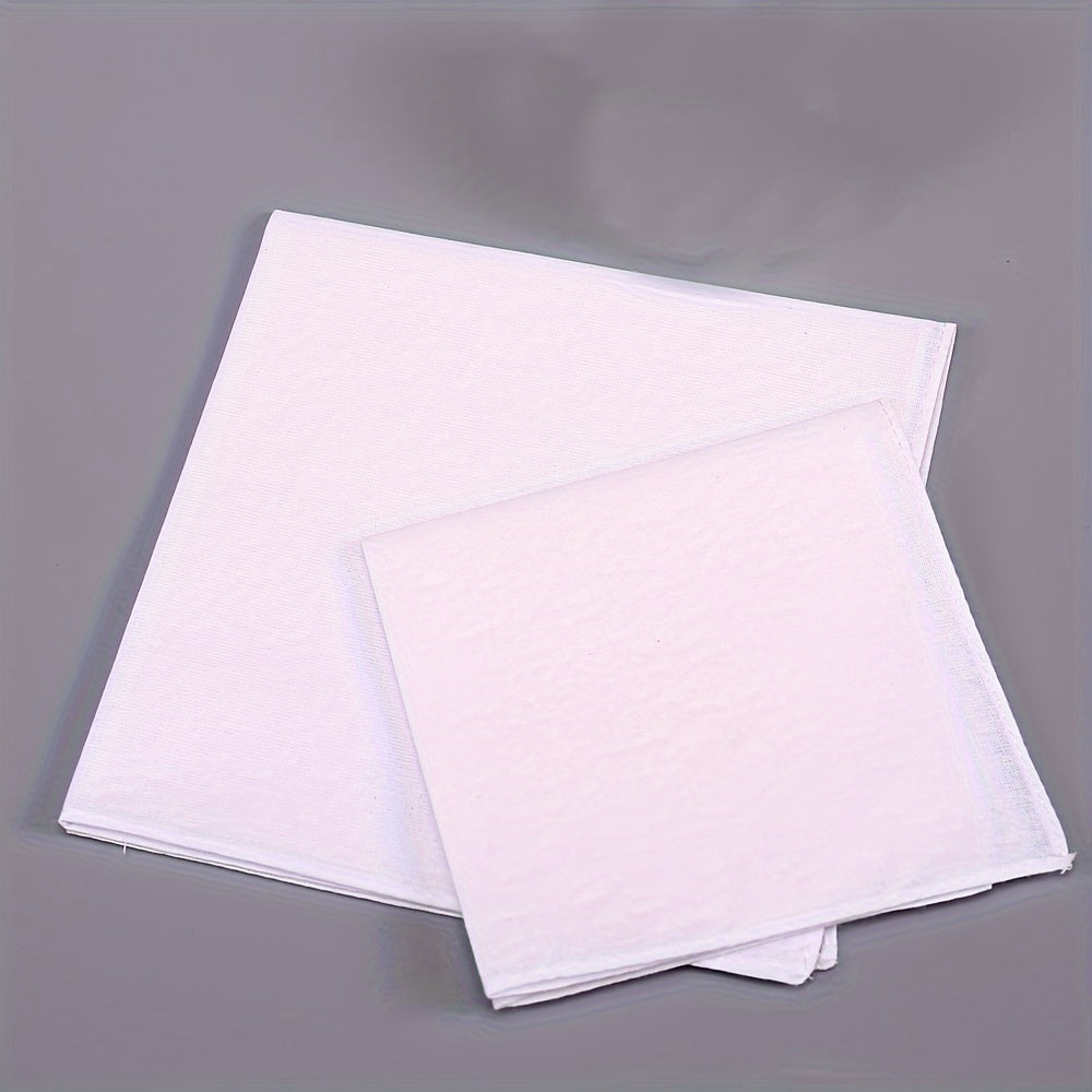 24 Pieces White Cotton Handkerchiefs 7.87 Inch Absorbent for Sweat Wiping Suitable for Men Women and DIY Printing