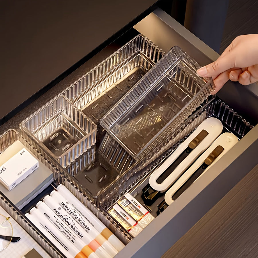 Acrylic Drawer Organizer Set 3 or 6 Pieces Transparent Cosmetic and Skincare Storage