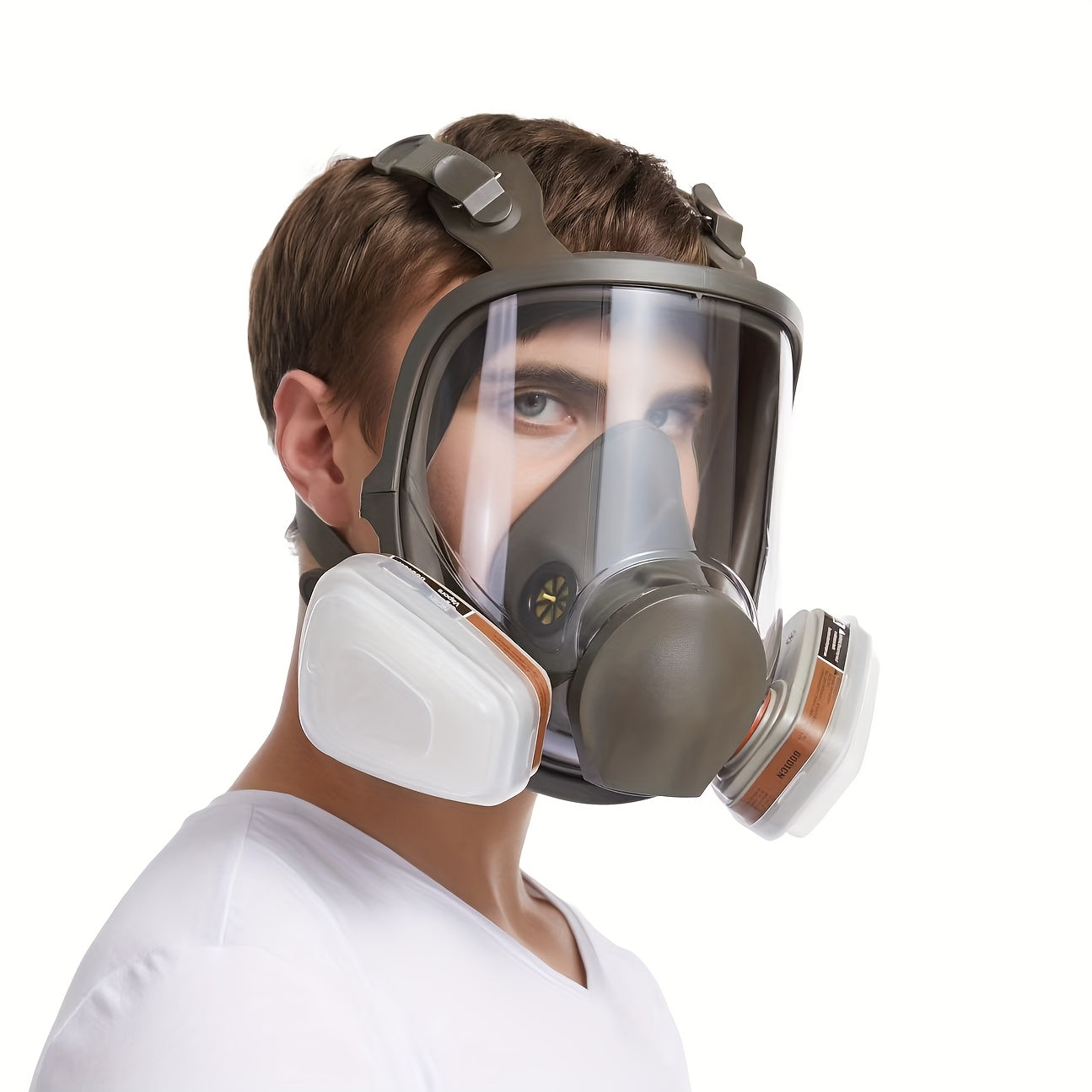 27-in-1 Full Face Respirator Mask Reusable Silicone Plastic Chemical Safety