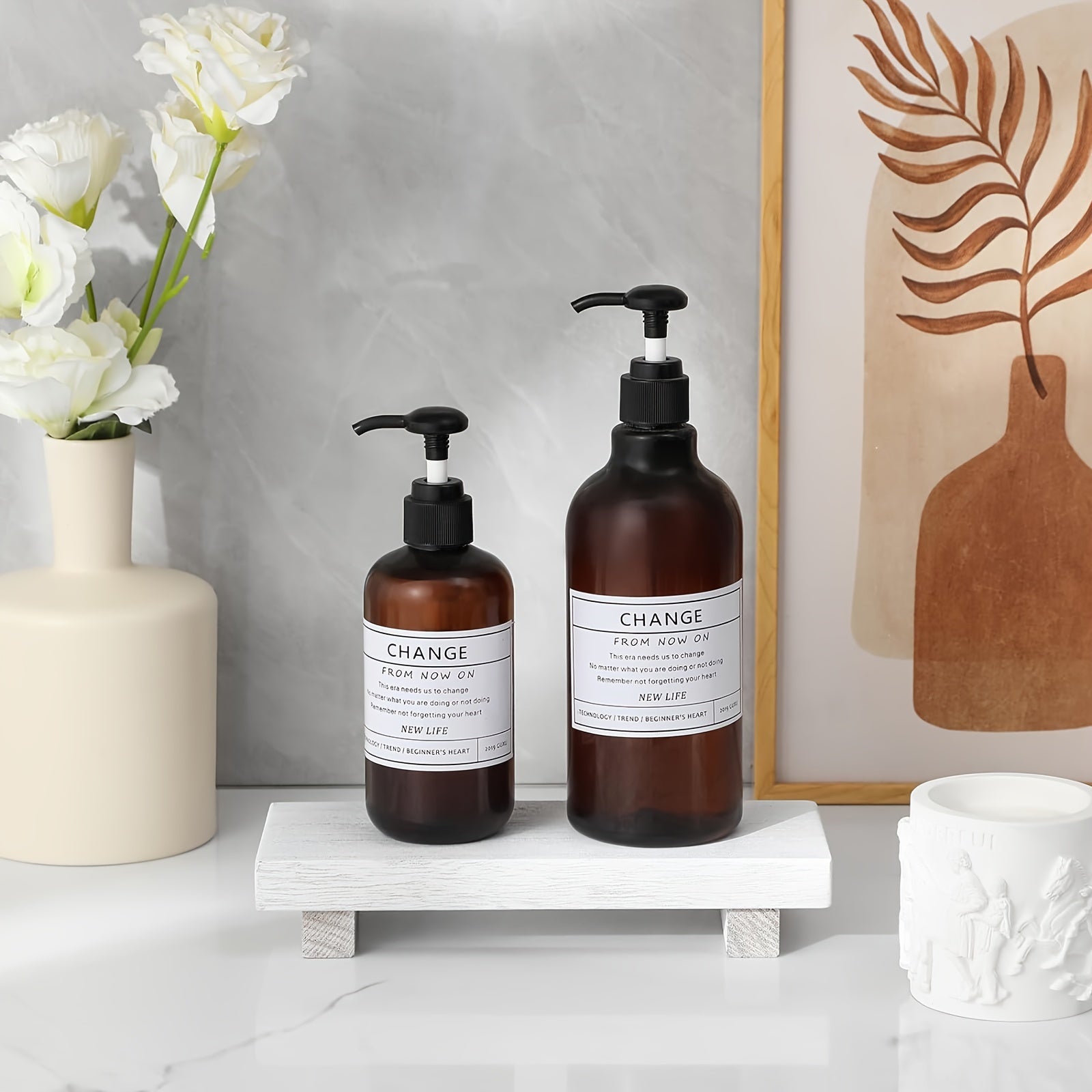 Rustic Wooden Bathroom Tray Farmhouse Decor Natural Solid Wood Kitchen Bathroom Organizer