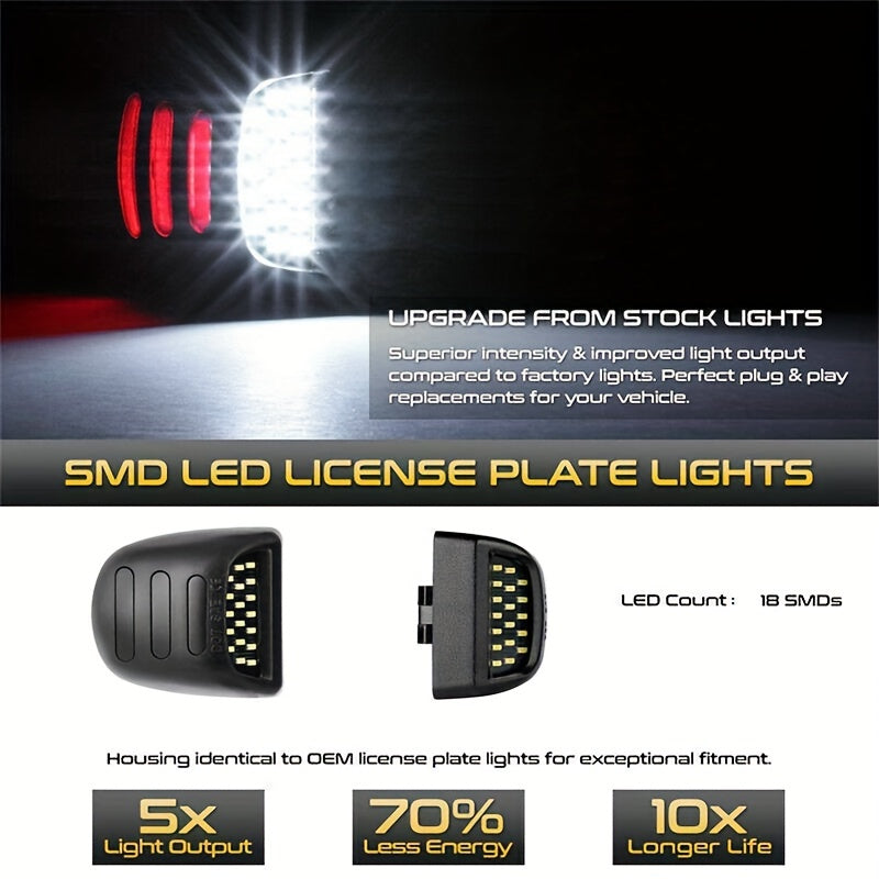 2 шт. светодиодных ламп для номерного знака для Silverado Tahoe Yukon XL замена