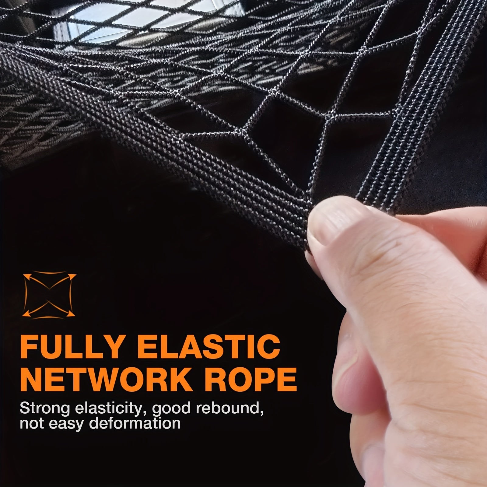 Motorcycle Helmet Cargo Net Organizer with Double Layer and Hooks