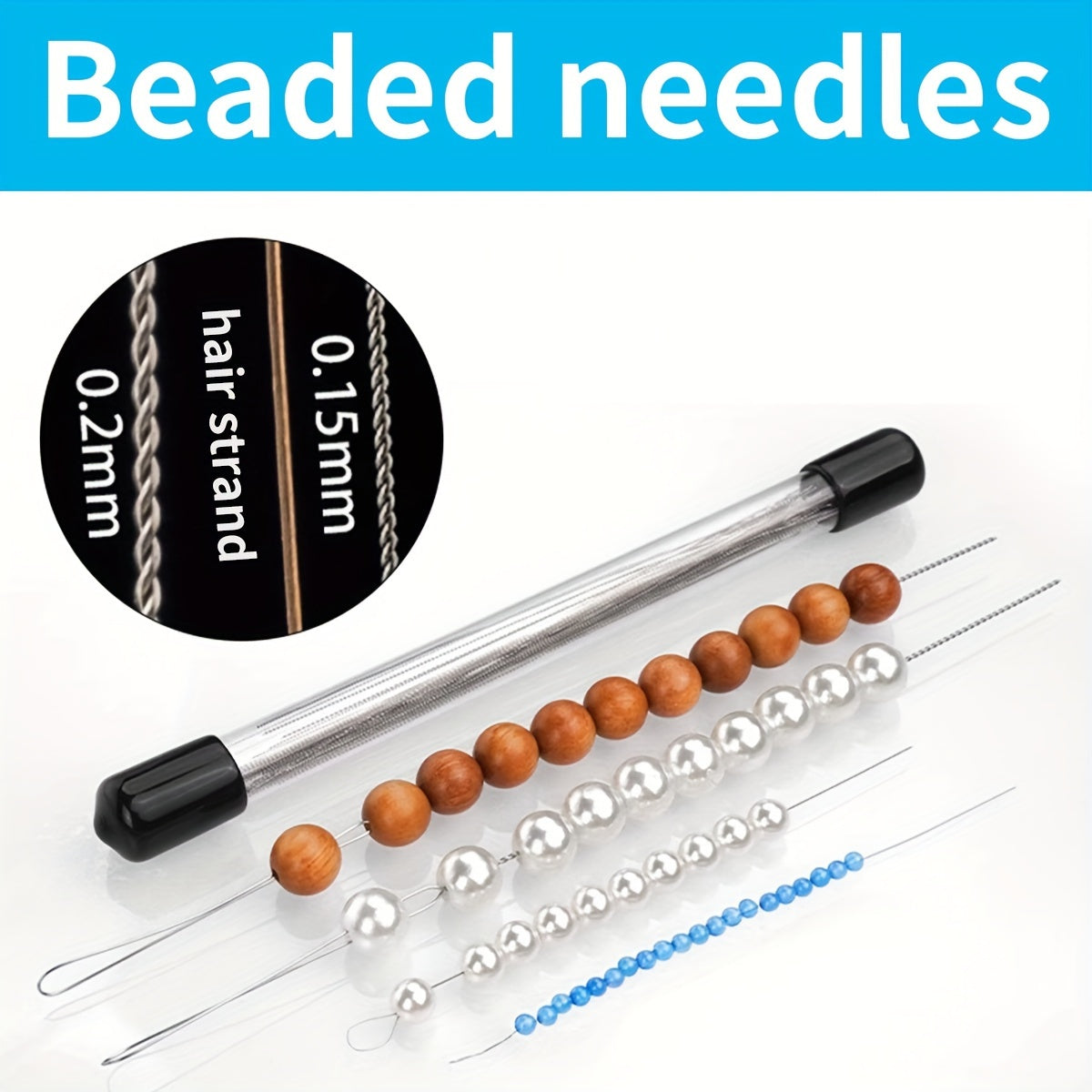 Stainless Steel Beading Needles Set Flexible Durable for Jewelry Making Crafts