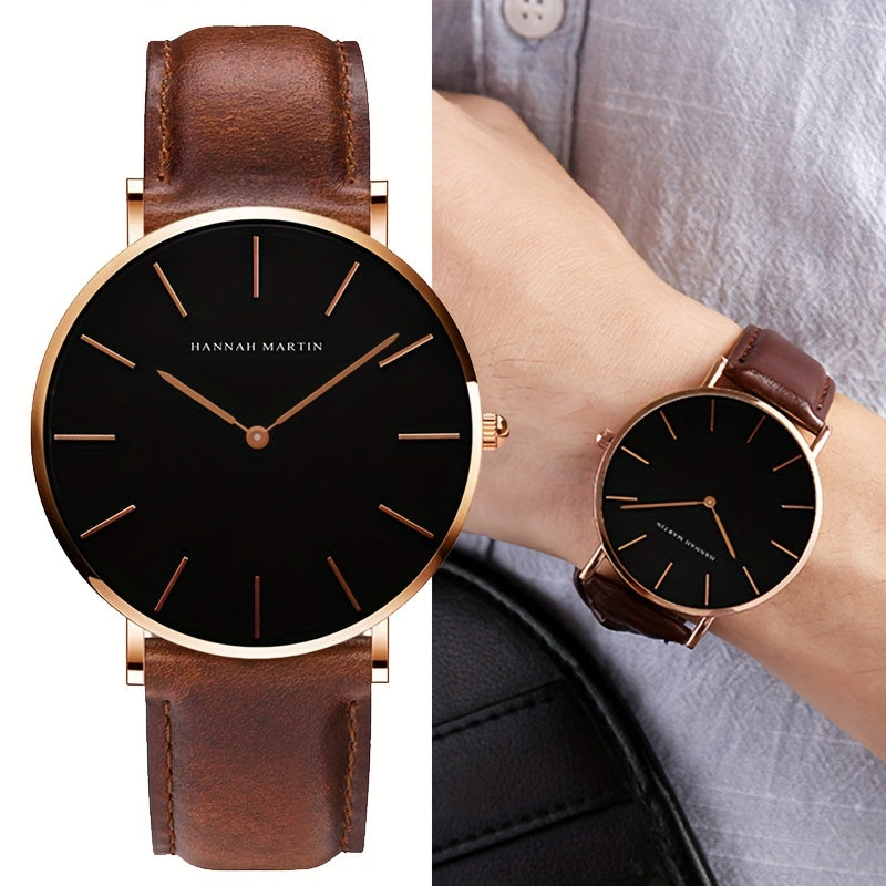 Men's Slim Minimalist Watch 6.9mm Thin Business Dress Watch