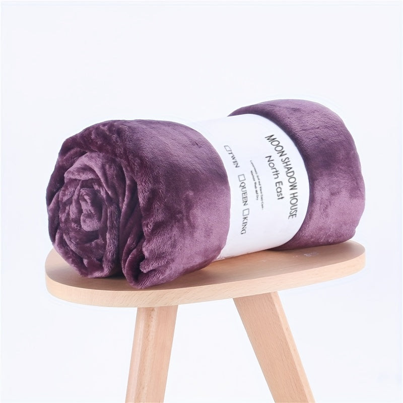 Fleece Blanket for Couch Solid Color 300GSM Soft Fuzzy Cozy All Seasons