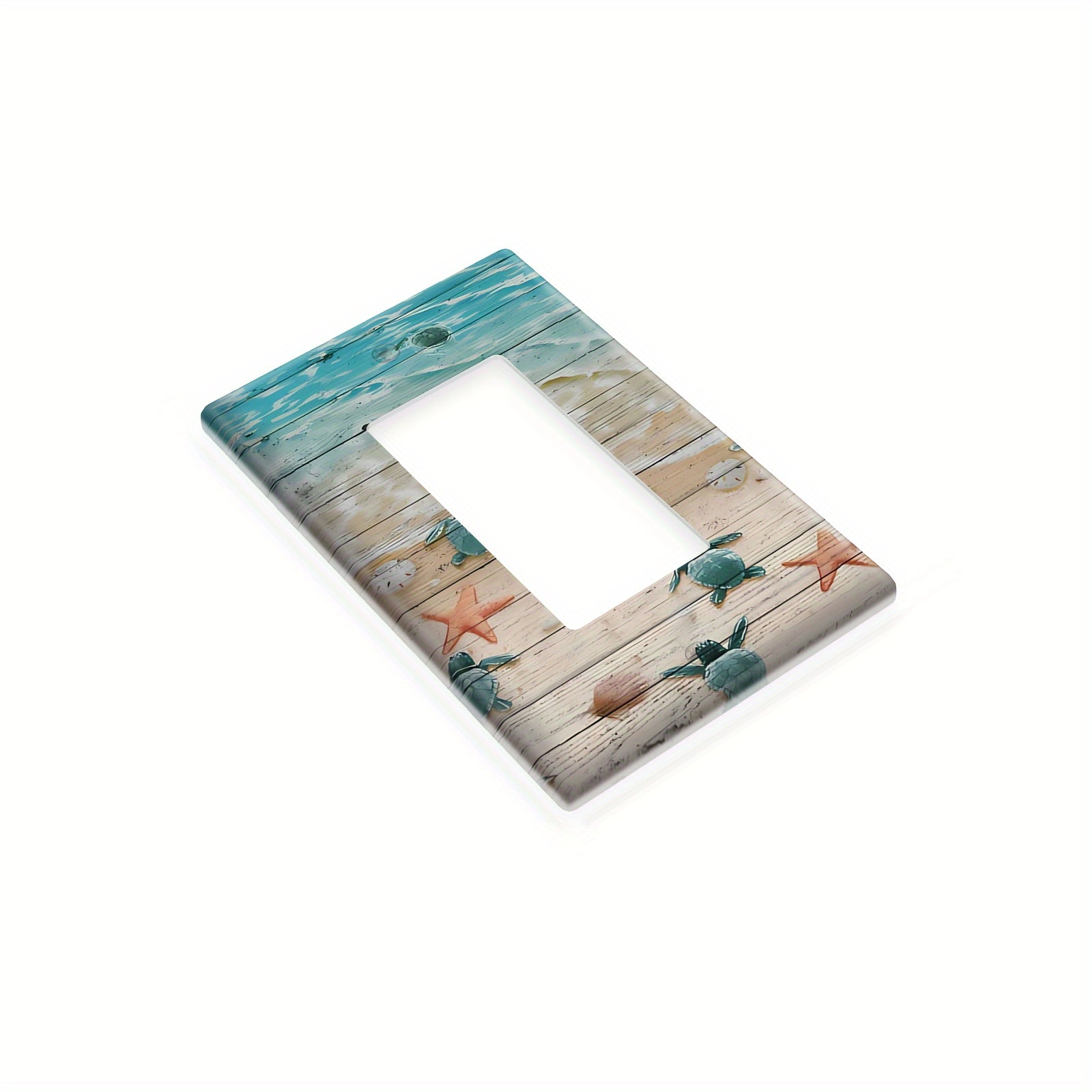 Ocean-Inspired Wooden Wall Switch Cover Decorates Walls Fits Standard Wall Boxes No Wires Needed 1 Piece
