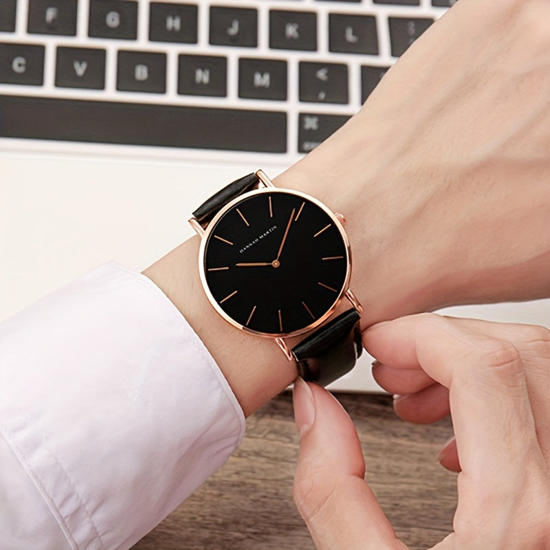 Men's Slim Minimalist Watch 6.9mm Thin Business Dress Watch