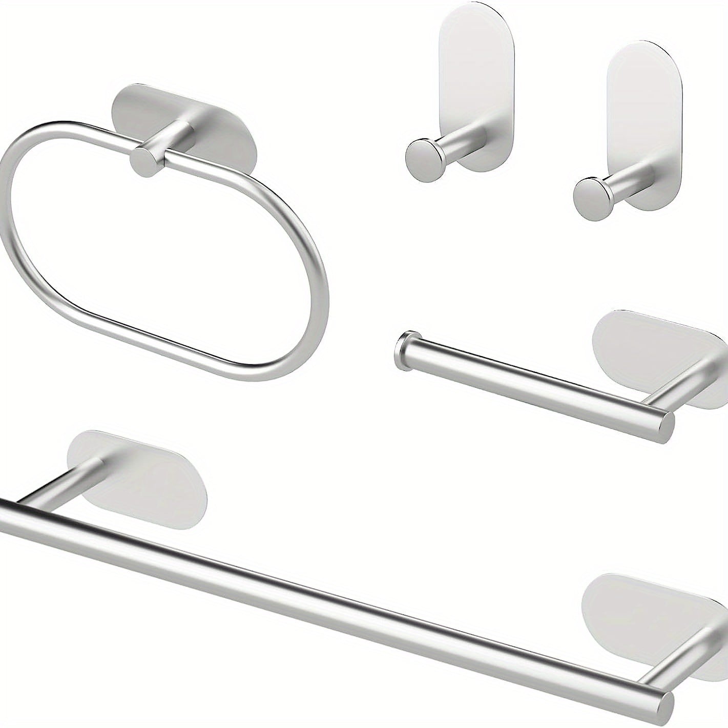 Stainless Steel Bathroom Hardware Set with Golden Accessories No Drilling