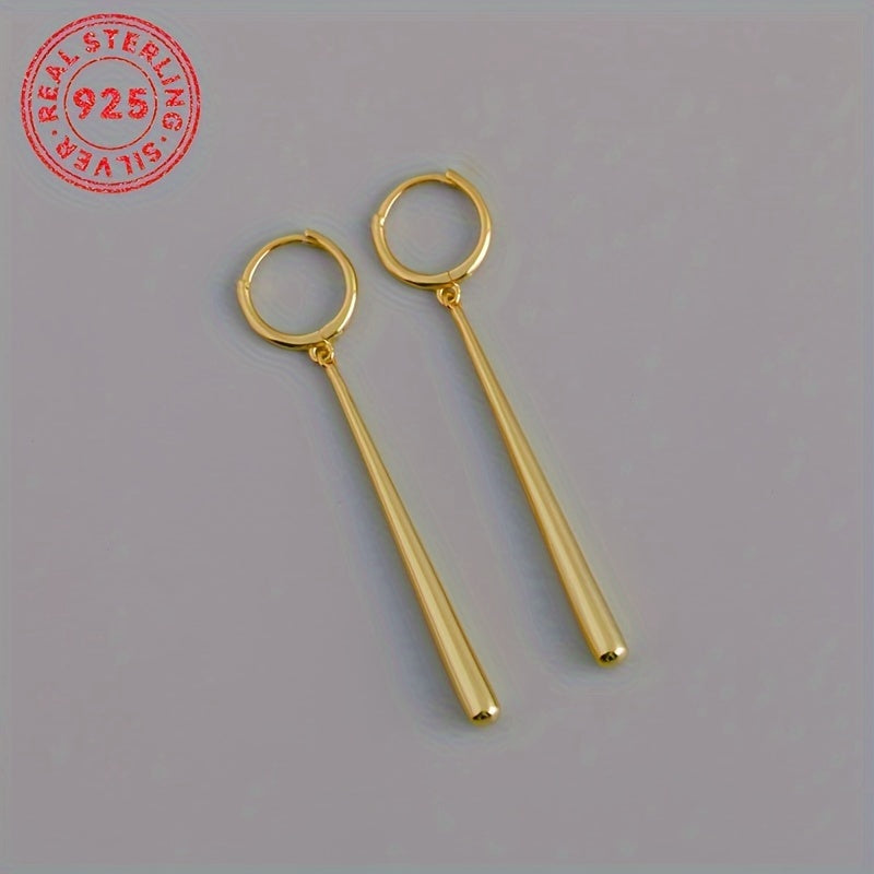 Sterling Silver Uzun Tashlash Quloqchinlar Suv Teshik Dizayni Oltin Rangli Zamonaviy Zargarlik