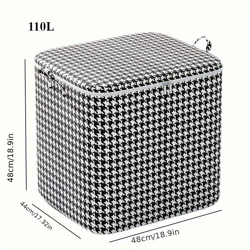 Bolsa de almacenamiento para edredón espaciosa con cremallera y tela de pata de gallo, organizador debajo de la cama
