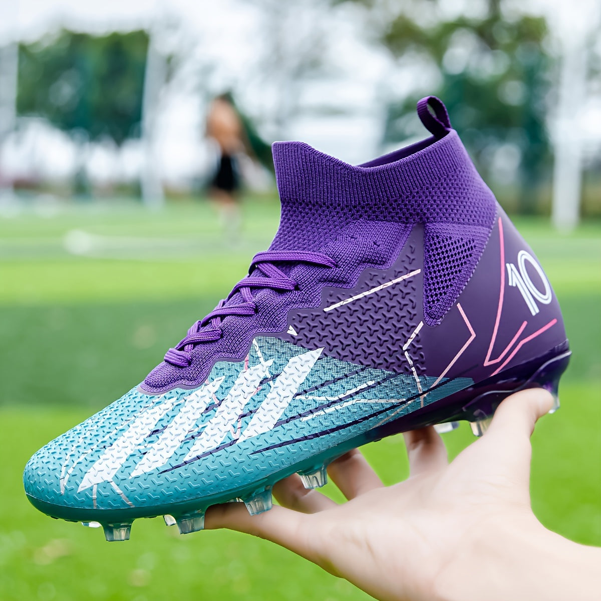 High Top Soccer Cleats Spikes Breathable Non-slip for Training and Competition