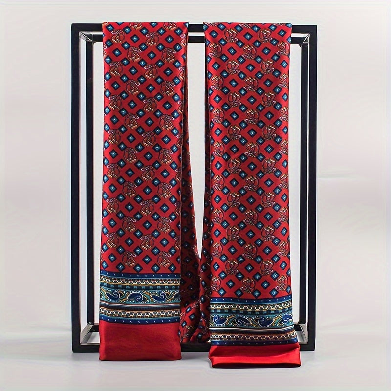 Men's Double Layered Scarf Soft Polyester Fashion Accessory Black