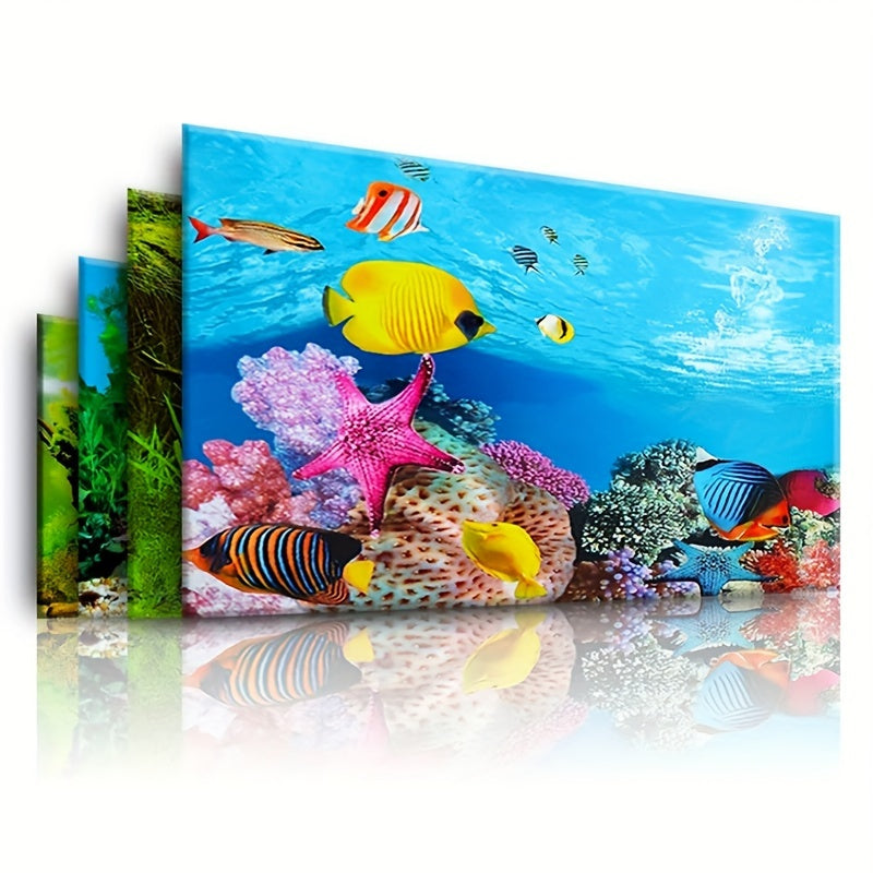 Double-Sided Aquarium Background Paper for Fish Tank Decor Waterproof HD Painting