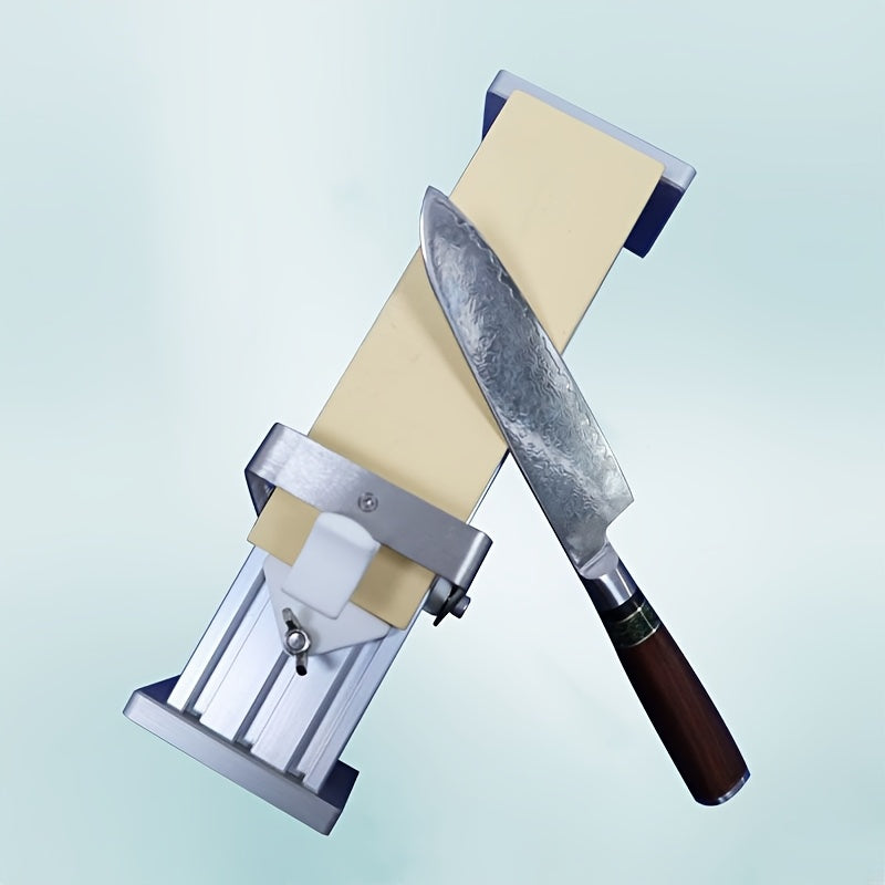 Knife sharpener stand with metal base ABS handle easy sharpening guide for kitchen knives whetstone holder durable metal