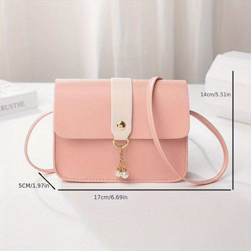 Women's Faux Leather Square Clutch Bag with Removable Strap Preppy Style for Travel, Work, Party