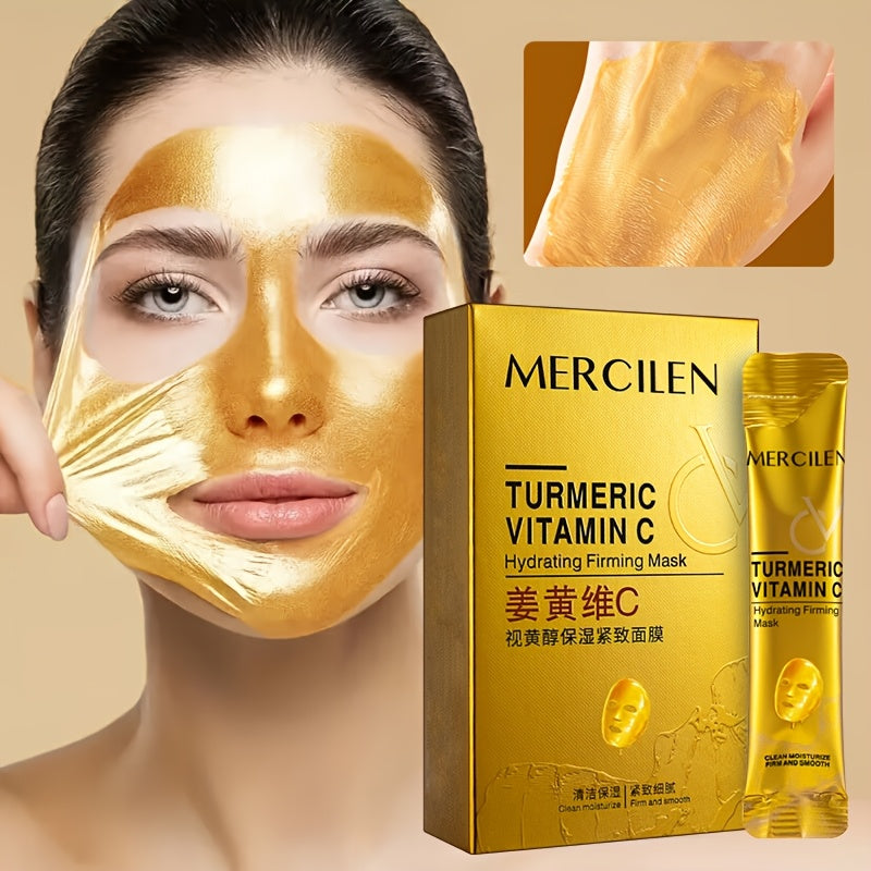 Travel-Friendly Face Mask with Turmeric Vitamin C Retinol Collagen for Deep Cleansing Moisturizing and Firming Skin