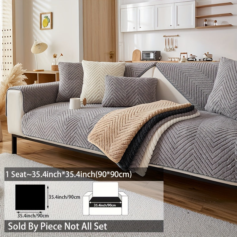 Zamonaviy plush divan qopqog'i, sirpanishga qarshi, itlarga mos, dog'larga chidamli polyester