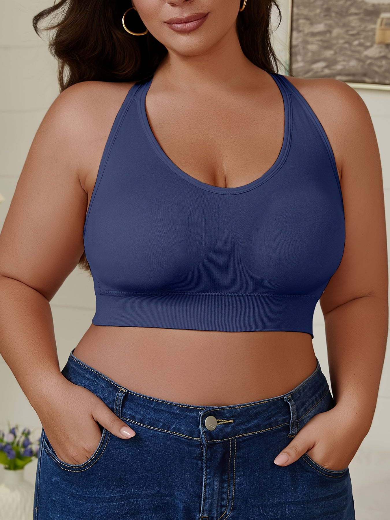 Plus Size Sports Bra Set Seamless Breathable High Support for Yoga and Running