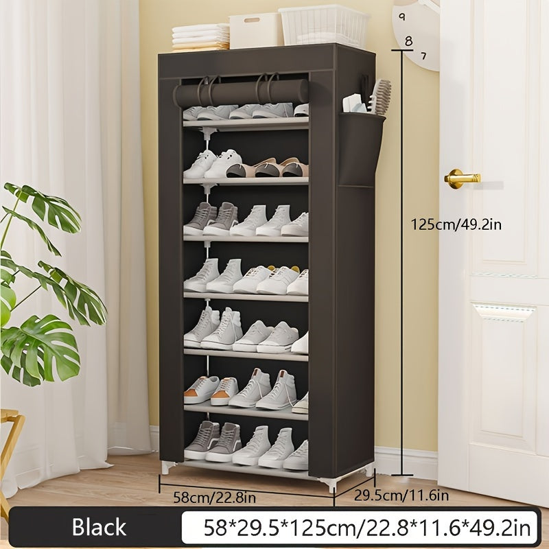 Multi-Level Shoe Organizer Plastic Metal Compact Home Storage