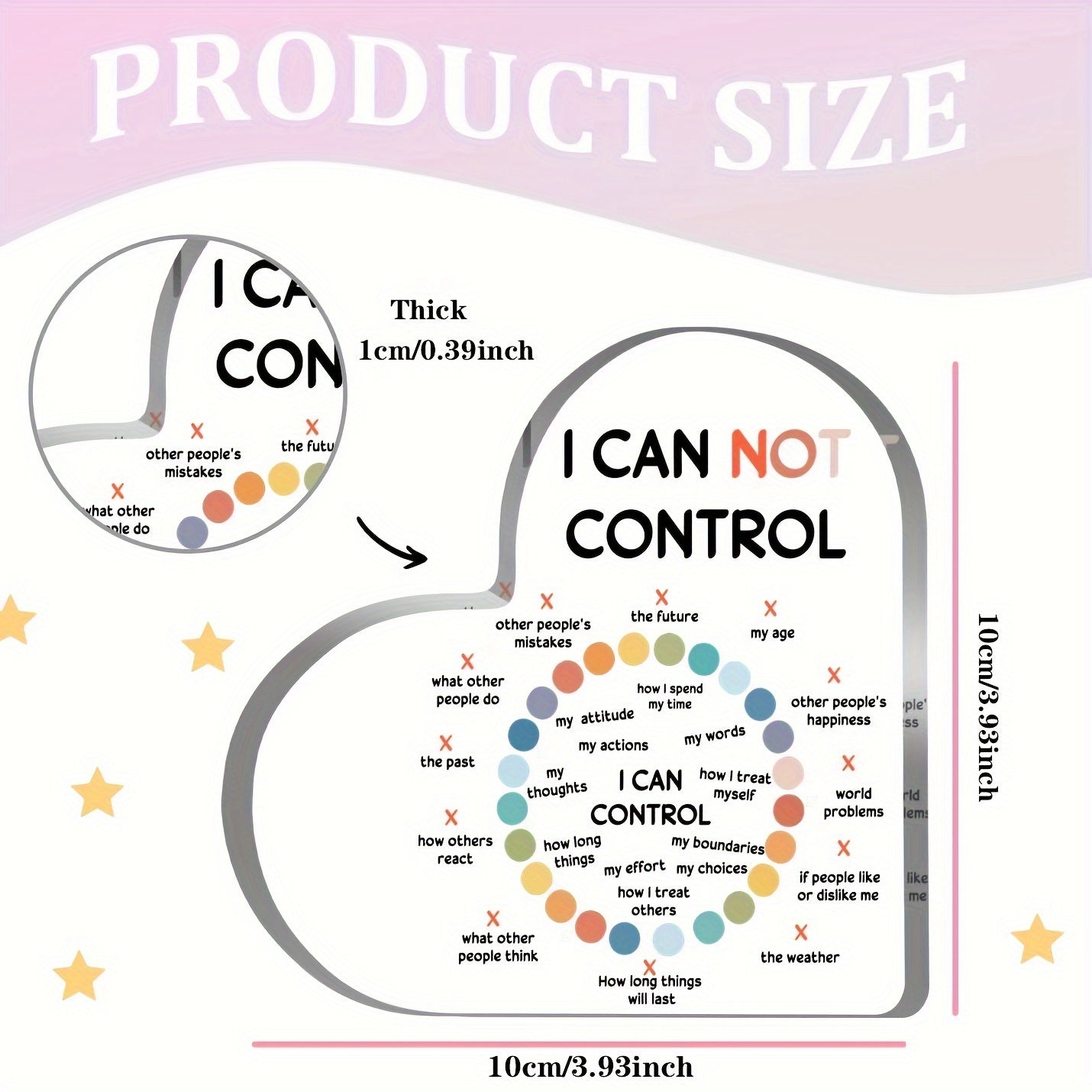 Acrylic Heart-Shaped Sign with Inspirational Quote for School Counselor Anxiety Therapy Decor Mental Health Gift