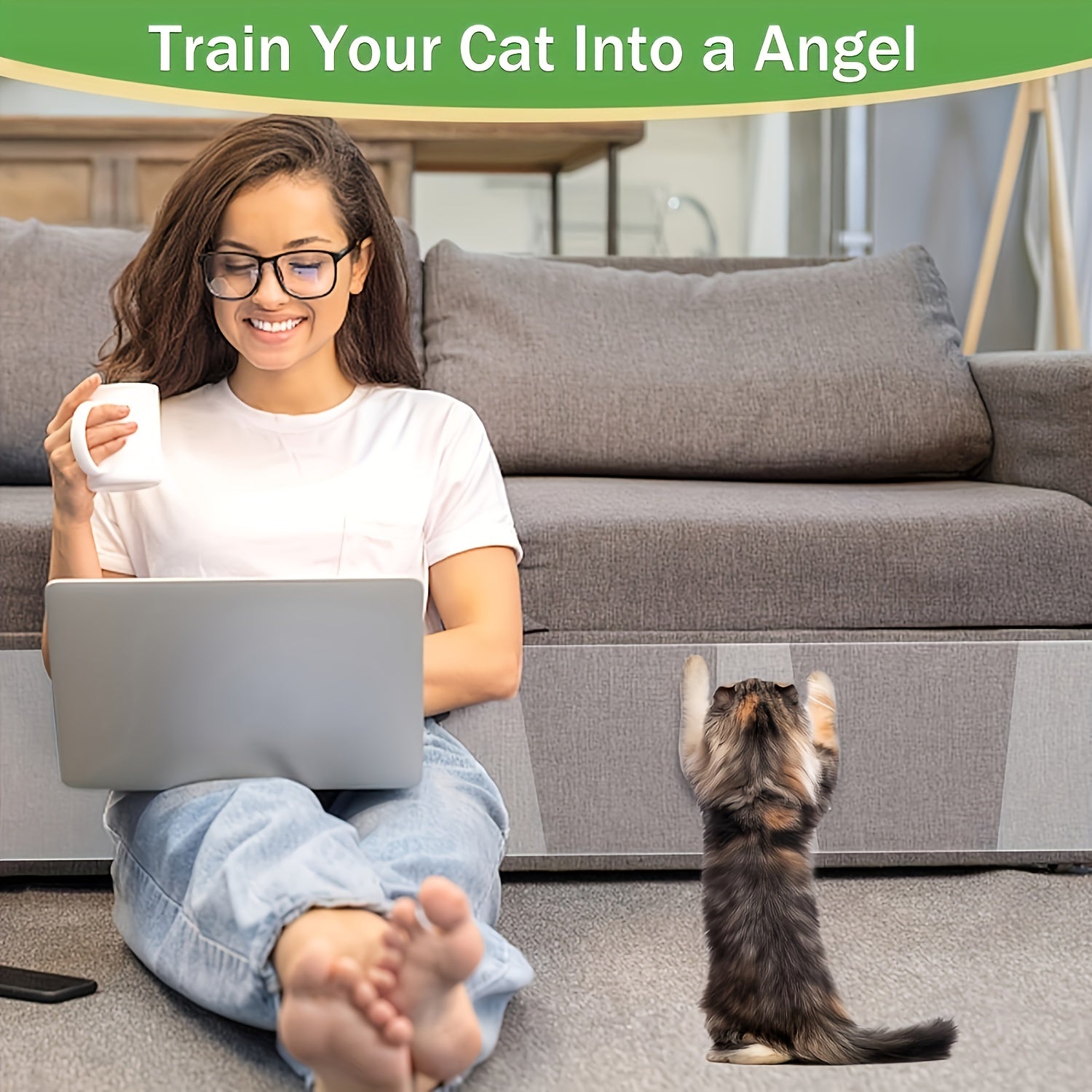 Прозрачная защитная пленка для мебели: лента для дрессировки кошек для дивана, кушетки, ковра, двери - в комплект входит 1 рулон ленты против царапин для кошек