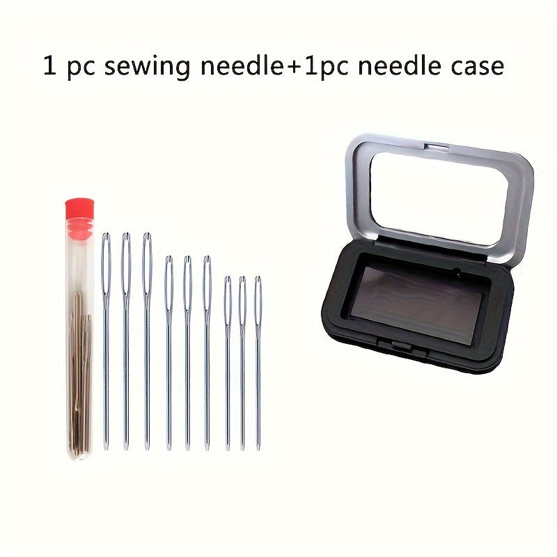 Black Magnetic Needle Box for Cross Stitch and Embroidery Tools Stainless Steel Frosted Black