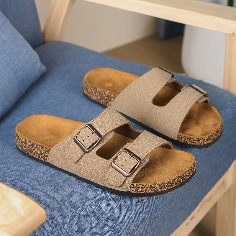 Erkaklar uchun retro uslubdagi slaydlar, ichki/tashqi foydalanish uchun moslashtiriladigan, sirpanmaydigan yumshoq taglik bilan, 4 rangda.