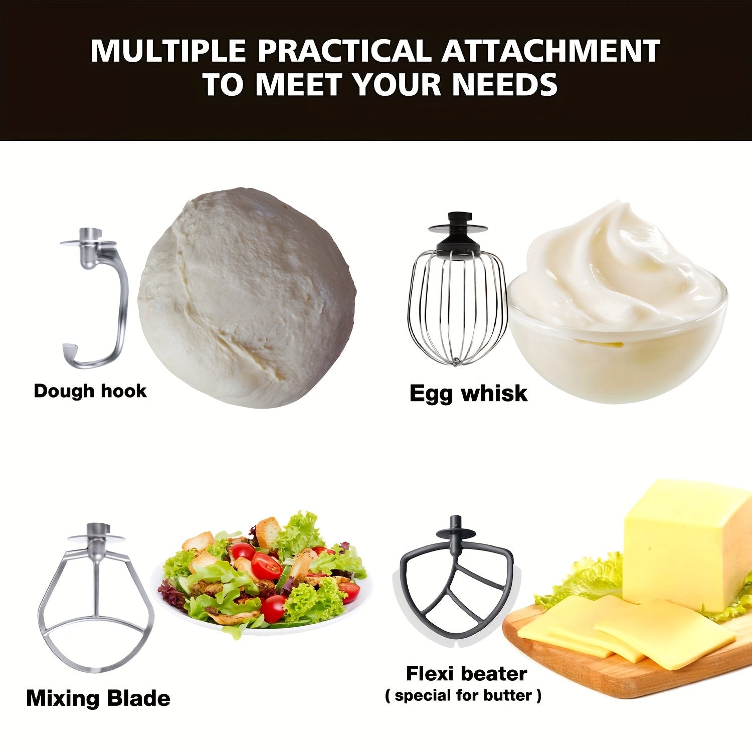 5L Electric Stand Mixer 1300W Tilt-Head Kitchen Appliance with Dough Hook Whisk