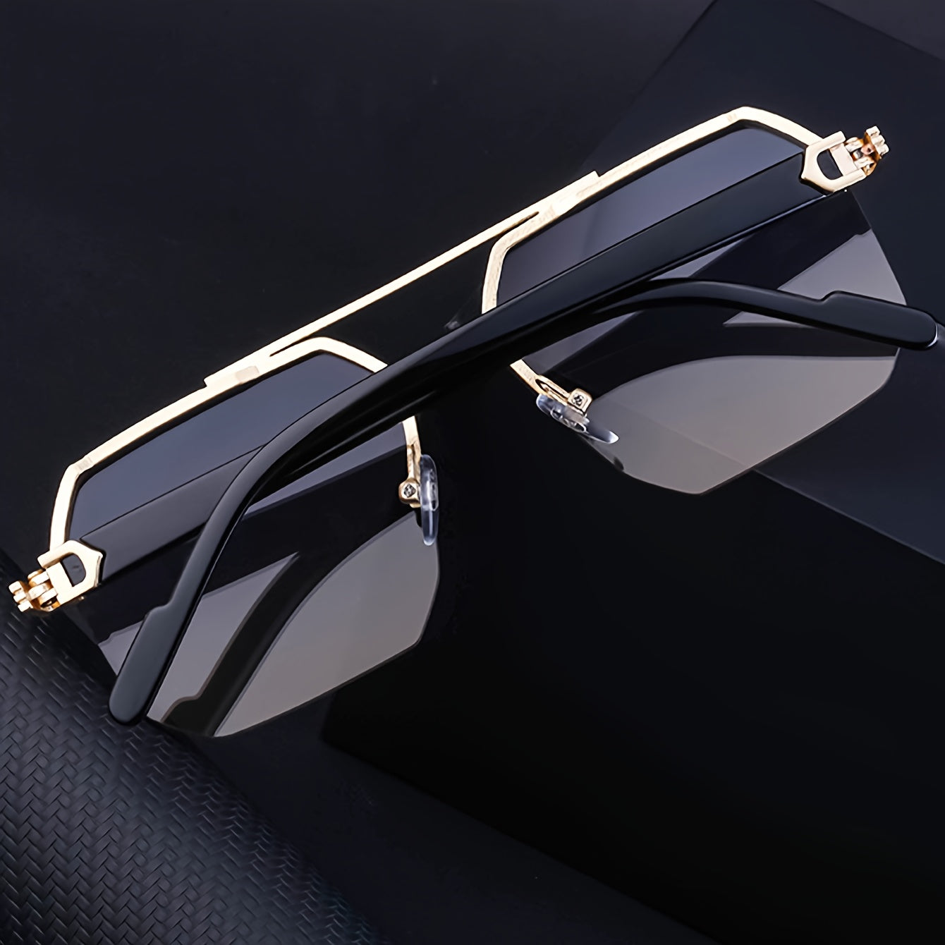 Men's Polarized Glasses Semi-Rimless Zinc Alloy Frame Casual Style