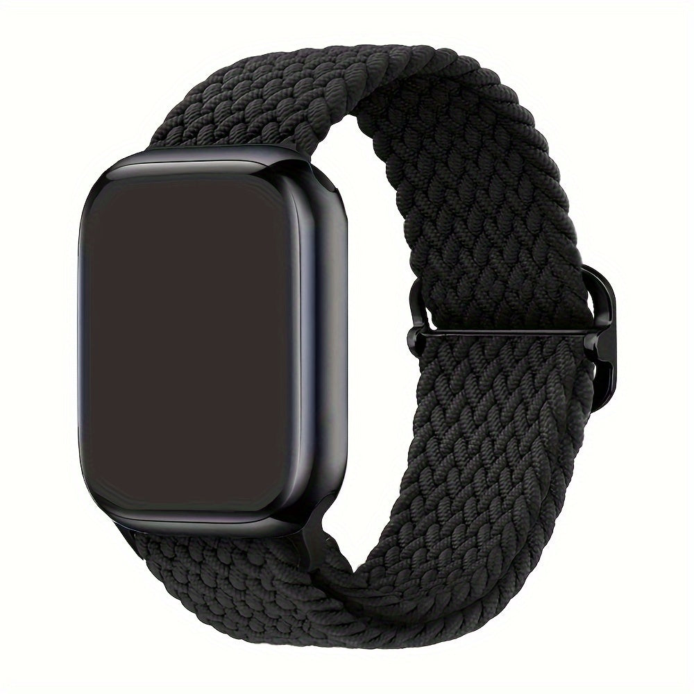 Apple Watch uchun nylon to'qilgan halqa tasmasi, moslashuvchan, elastik, suv o'tkazmaydigan va terga chidamli. Bir nechta ranglarda Ultra2/9/8/7/6/5/4/3 SE iWatch modellari uchun mos keladi. Zamonaviy va moslashuvchan.