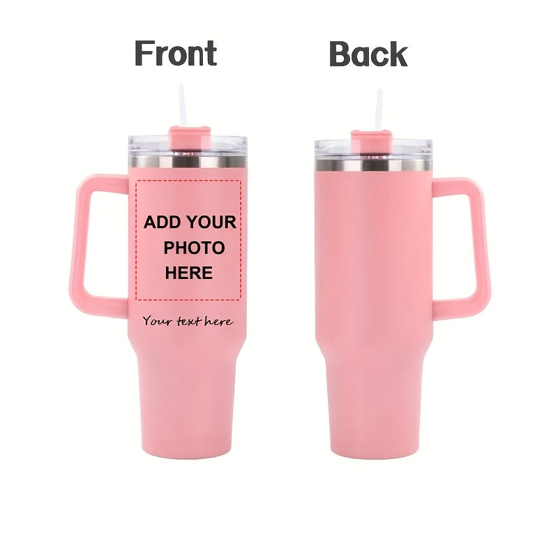 40oz Insulated Stainless Steel Tumbler with Straw and Lid Personalized Coffee Mug Gift