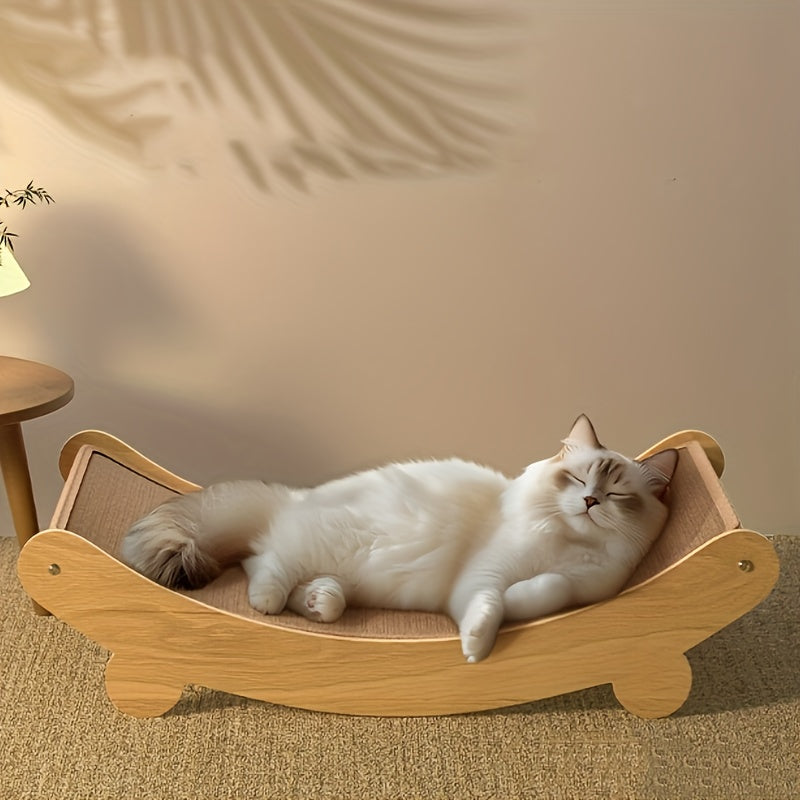 Wooden Cat Scratcher Tower for Small Spaces Durable Claw Care Activity Center