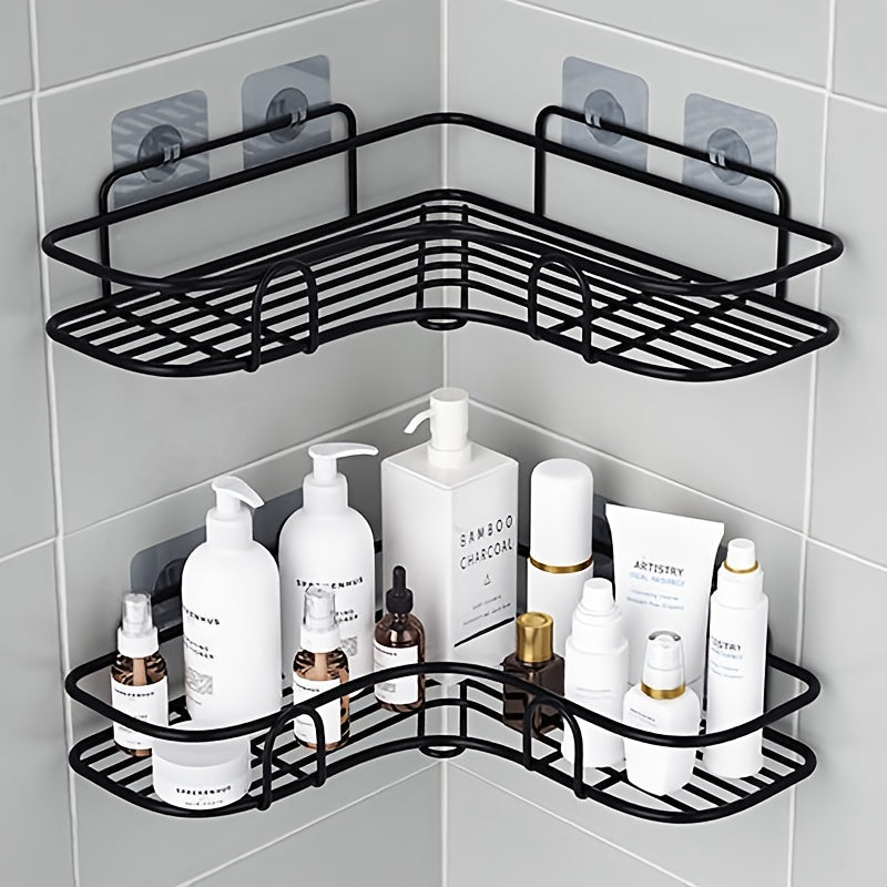 Bathroom Storage Rack No-Drill Wall Mount Organizer for Kitchen and Bathroom