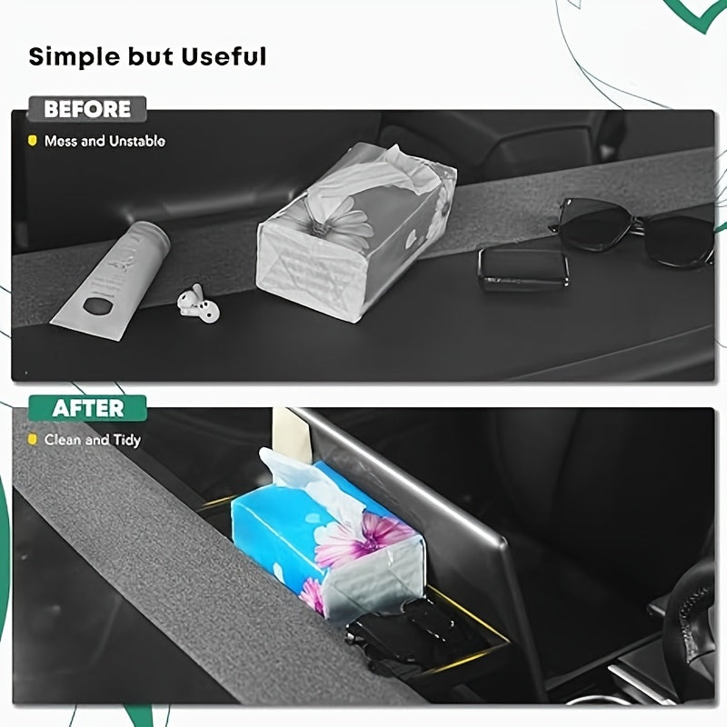 Car Dashboard Storage Tray Non-Slip TPE Hidden Compartments for Tesla Model 3