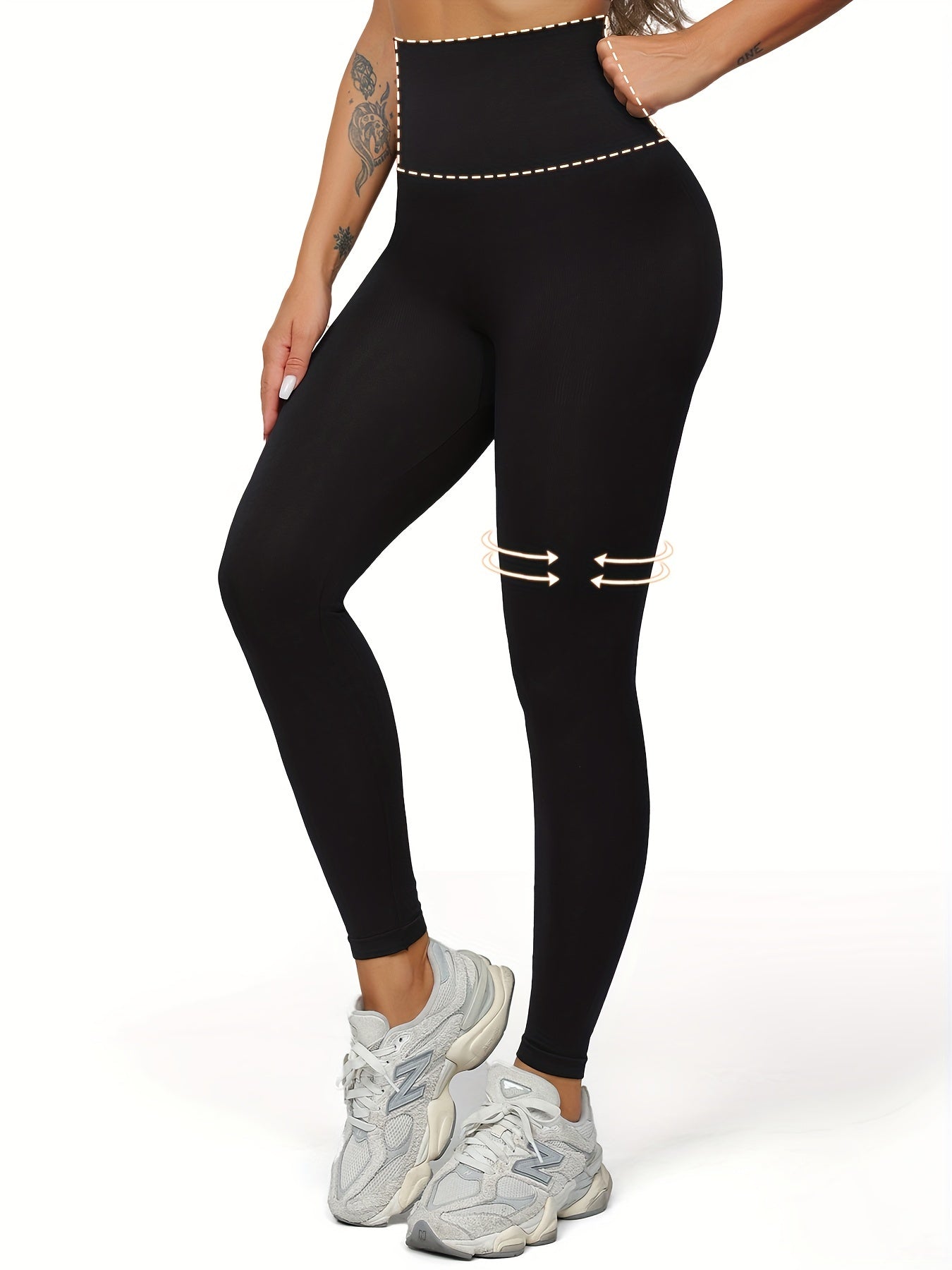 Women's High-Waist Yoga Leggings Tummy Control Butt Lift Solid Nylon Blend All-Season