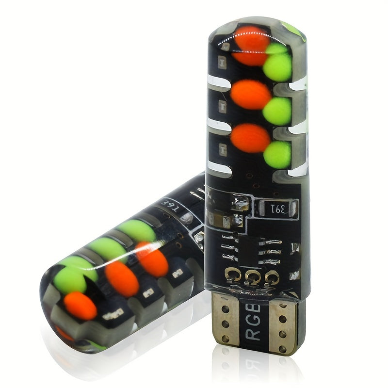 Conjunto de luces LED para coche, colorido estallido RGB, destello, T10, control inalámbrico