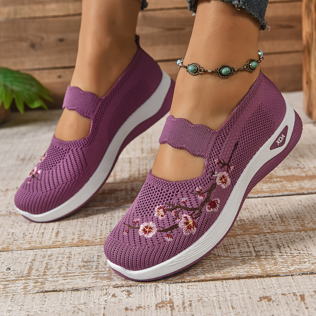 Zapatillas casuales para mujer, zapatos transpirables de caña baja con suela de goma