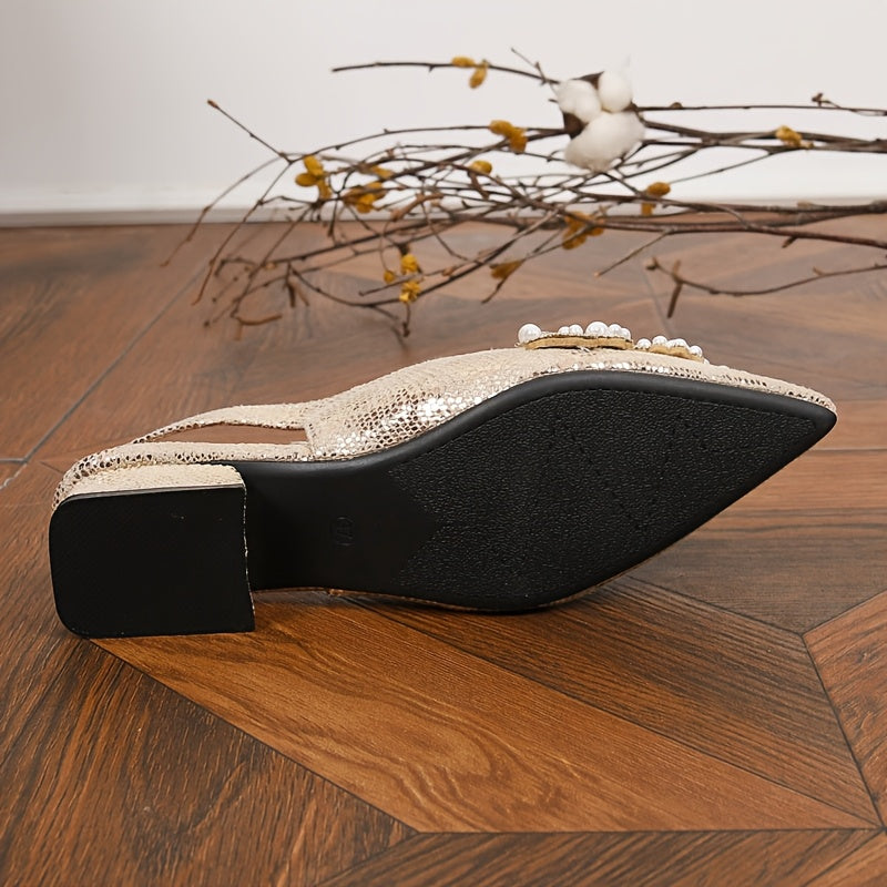 Women's Pointed Toe Flats Fabric Mary Jane Casual Shoes TPR Sole