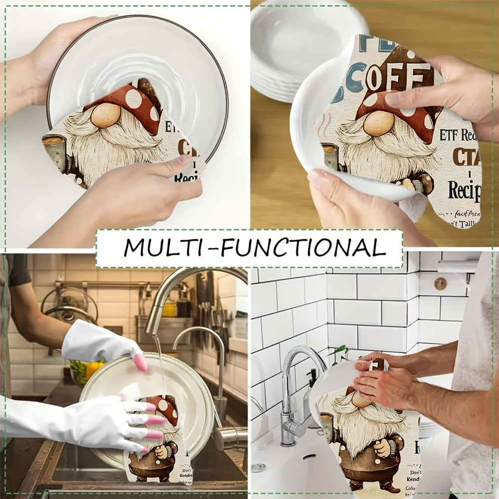 Набор из 2 кухонных полотенец Gnome, ультра мягкие, впитывающие, 40x60 см, для праздничного декора