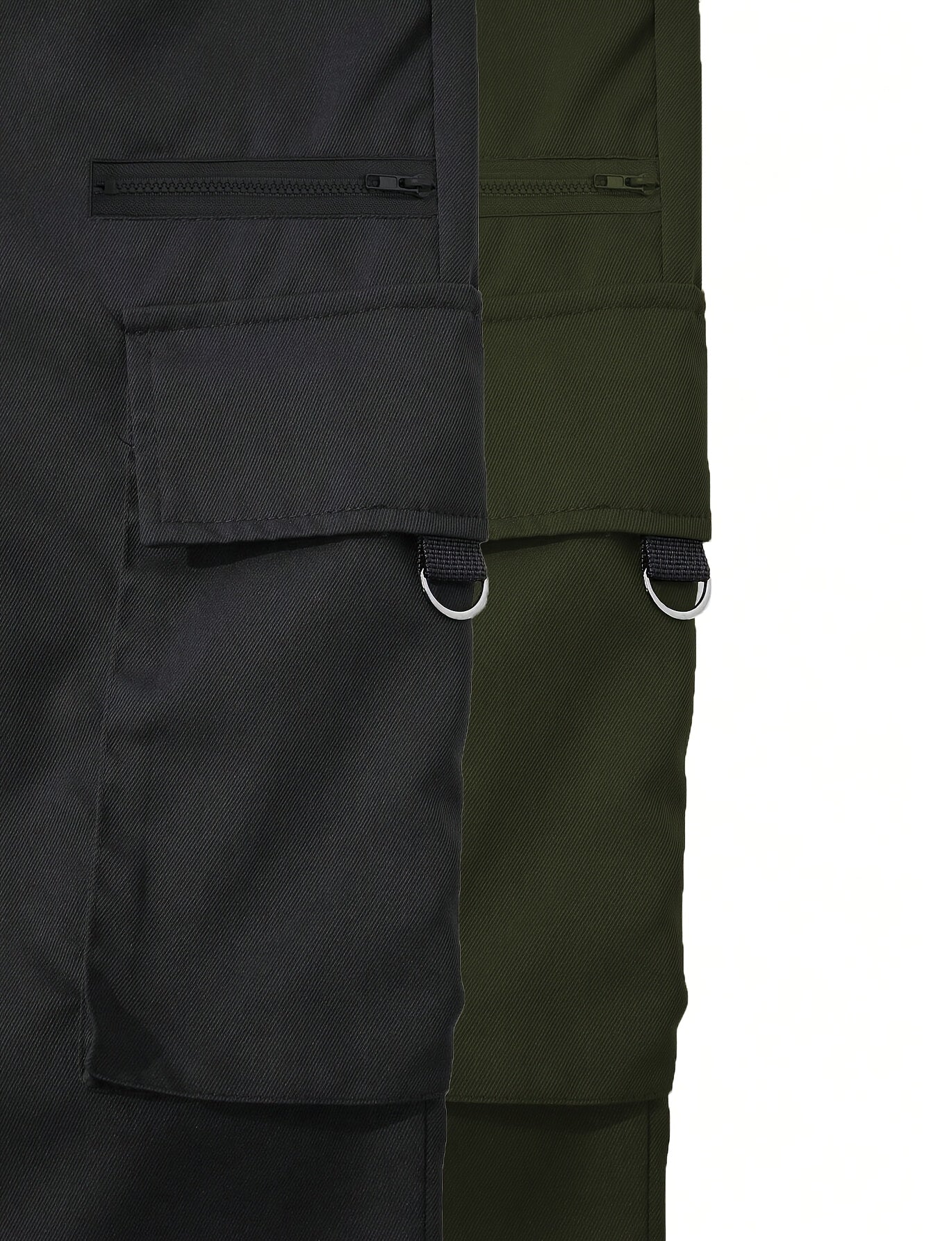 Men's Cargo Pants Black Gray Woven Polyester Regular Fit Drawstring Waist All-Season Casual Outdoor