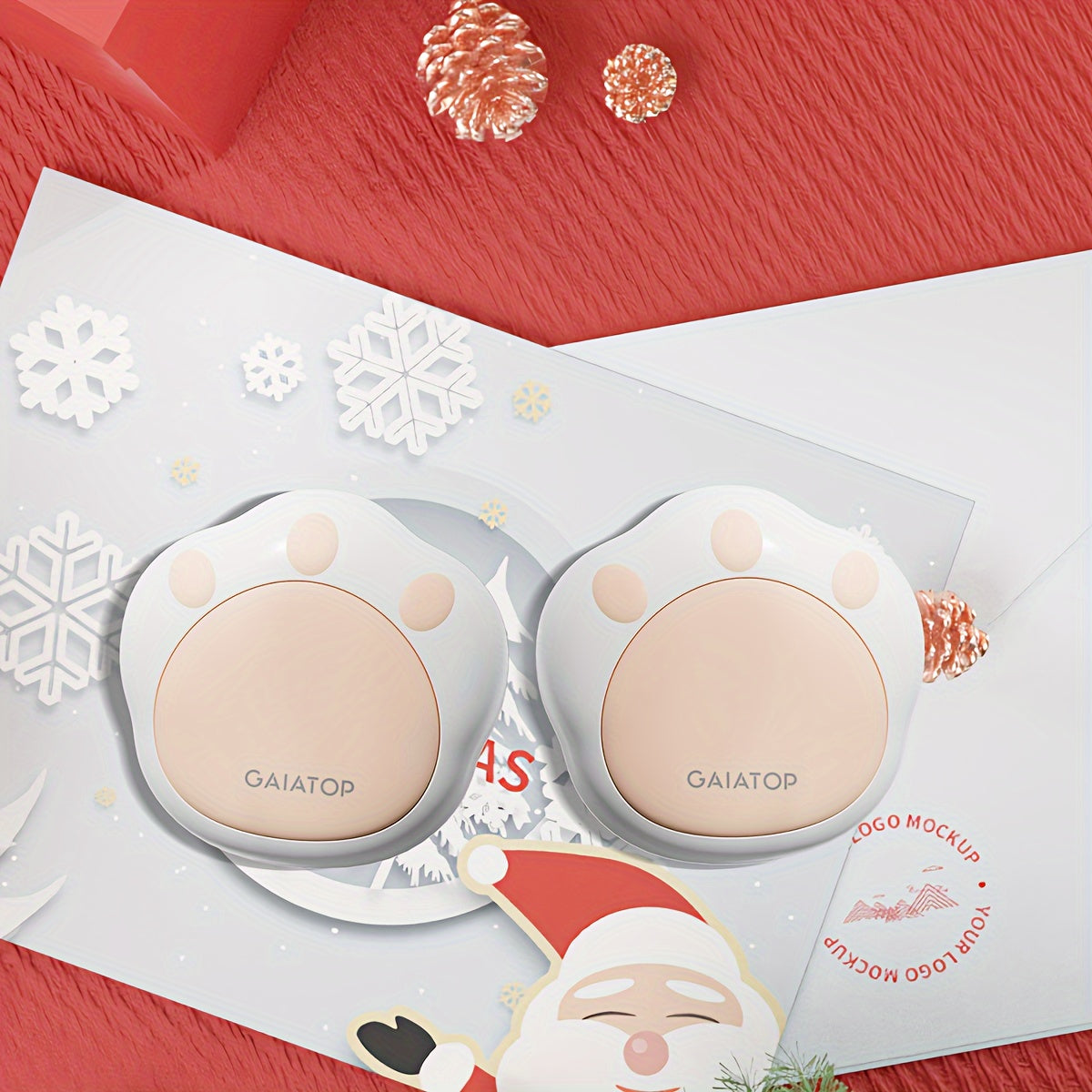 2 ta USB qayta zaryadlanadigan qo‘l issitgichlari, Oq, portativ, sozlanadigan issiqlik