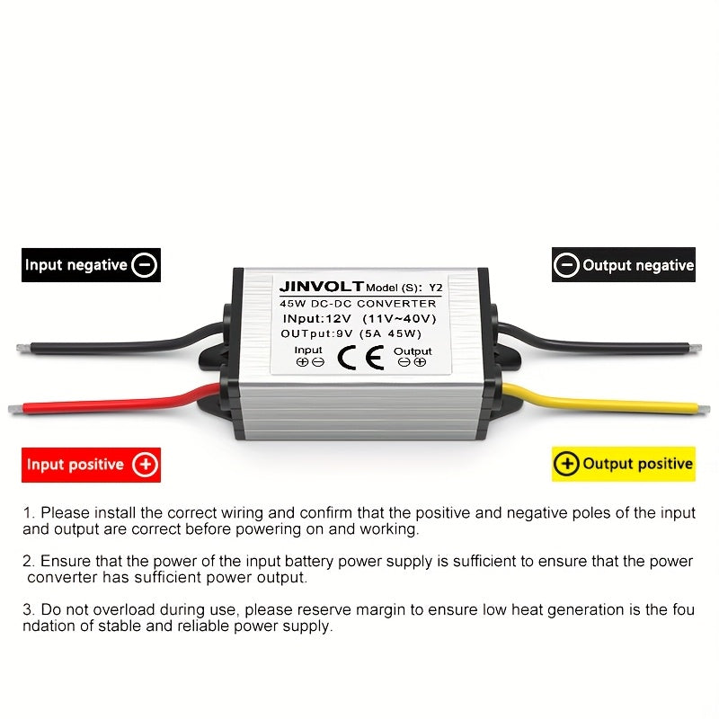 12V to 9V DC-DC Buck Converter 1A-5A Wide Input Industrial Outdoor Power Supply
