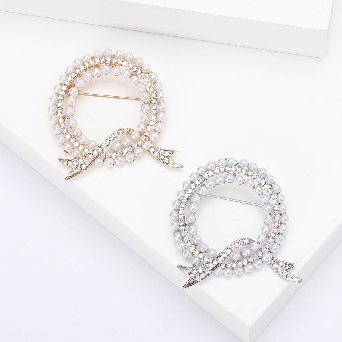 Elegant Rhinestone Brooch Pin Irregular Shape Jewelry for Women