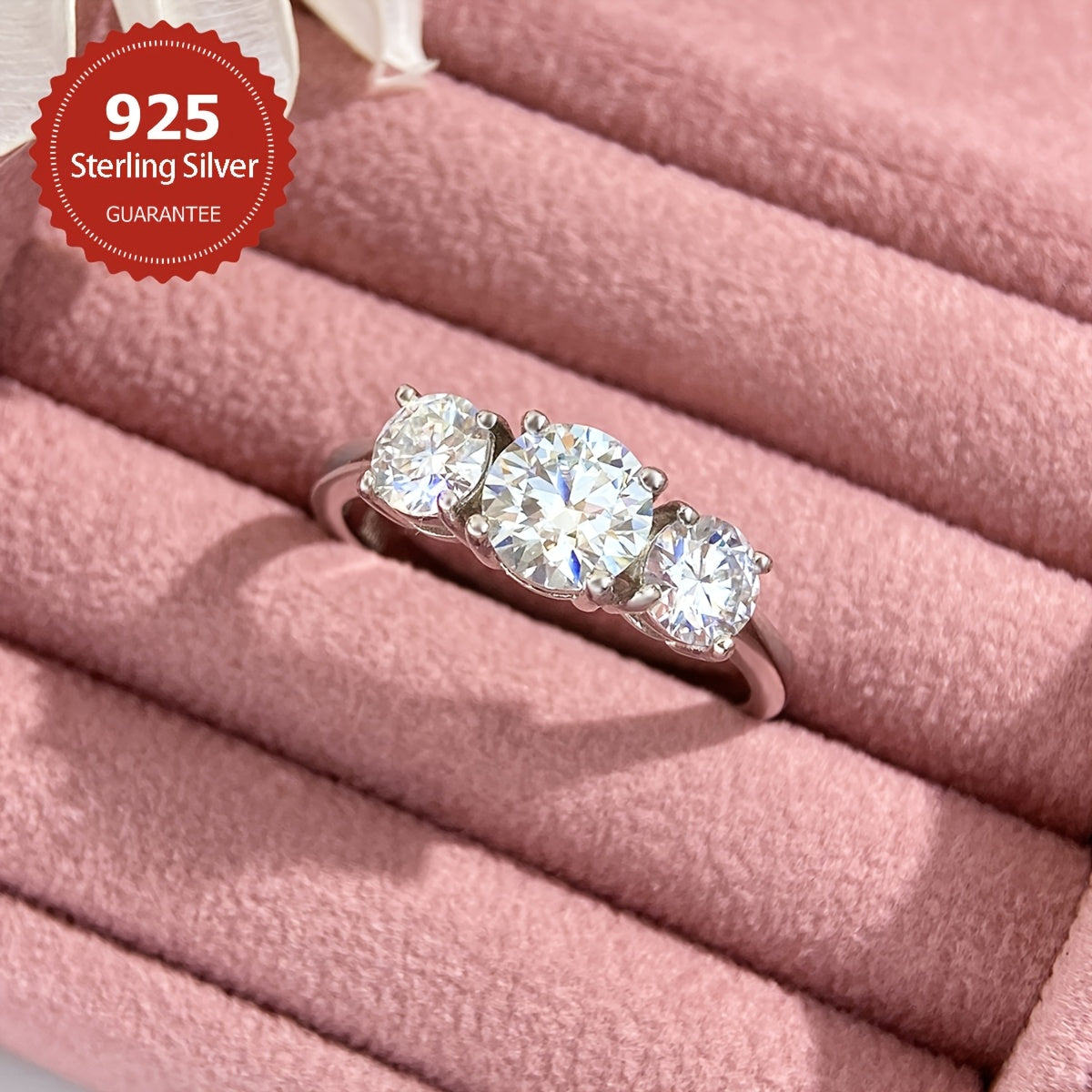 2CT Moissanite Eternity Ring for Women Hypoallergenic Sterling Silver Engagement Wedding Promise Jewelry