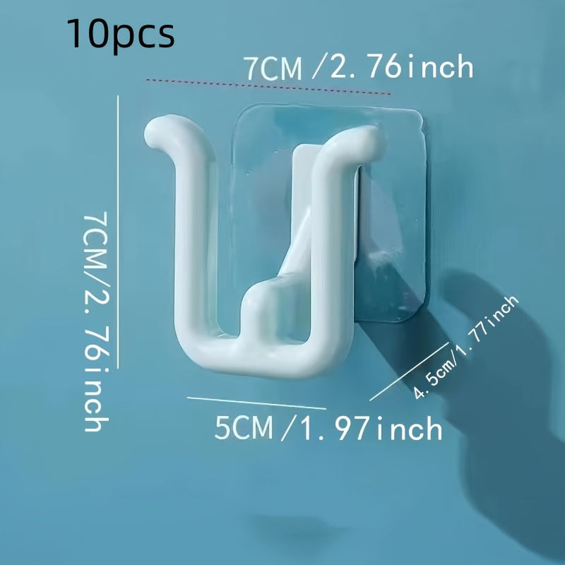 Colorful Wall-Mounted Slipper Rack Set of 10 No-Drill Space-Saving Bathroom Organizer