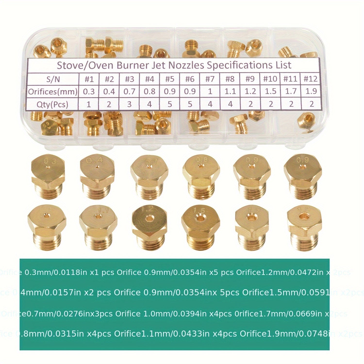 36 Piece Copper Gas Range Stove Oven Orifice Conversion Kit for Propane and Natural Gas