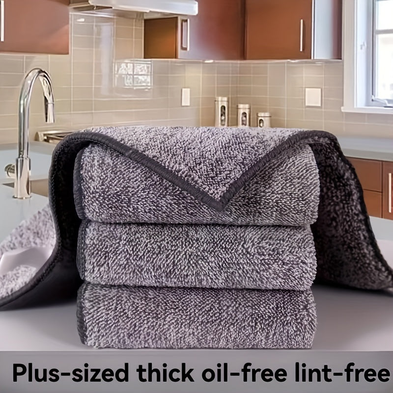 Bamboo Charcoal Cleaning Towels Set of 3 or 6 Ultra-Fine Absorbent Fiber Household Drying